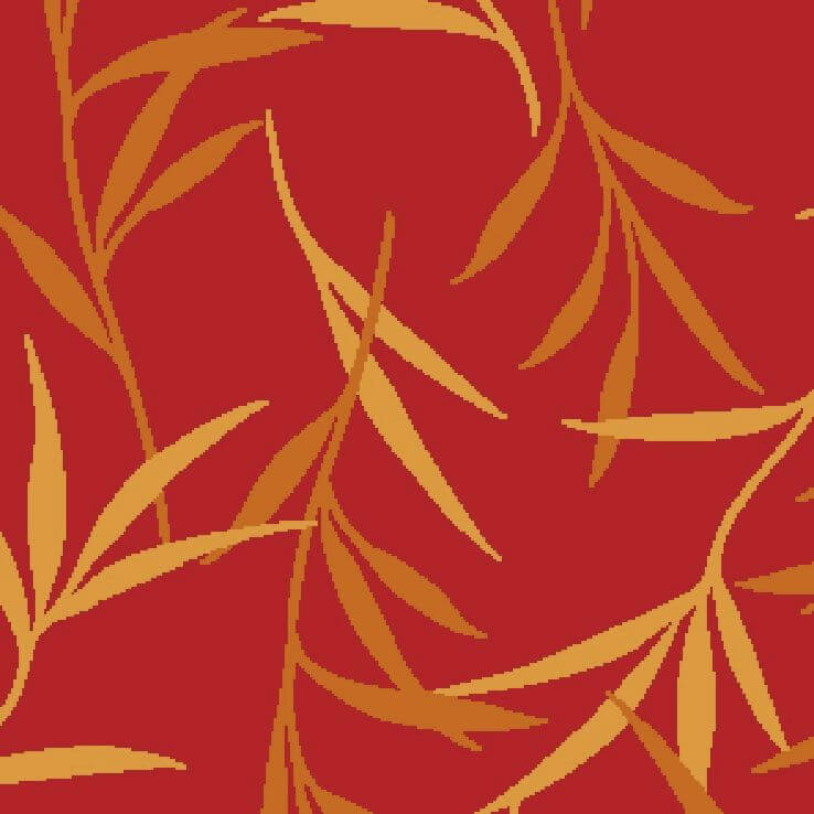 Ковролин Carus коллекция Blossom and Spring цвет красный рисунок листья ворс короткий
