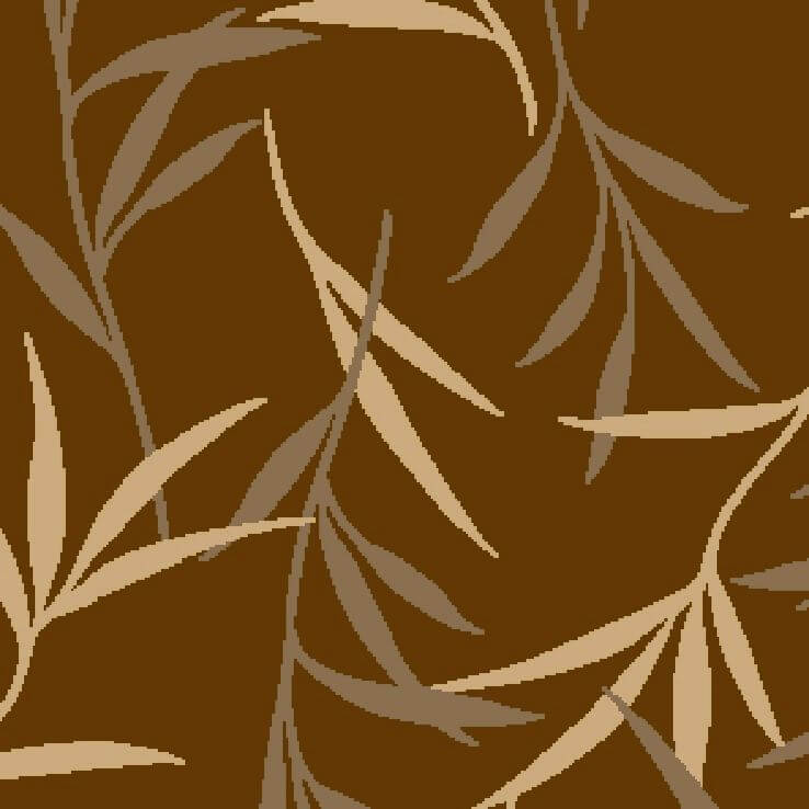 Ковролин Carus коллекция Blossom and Spring цвет коричневый рисунок листья ворс короткий