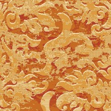 Ковролин Carus коллекция Blossom and Spring растительный узор на оранжевом фоне ворс короткий